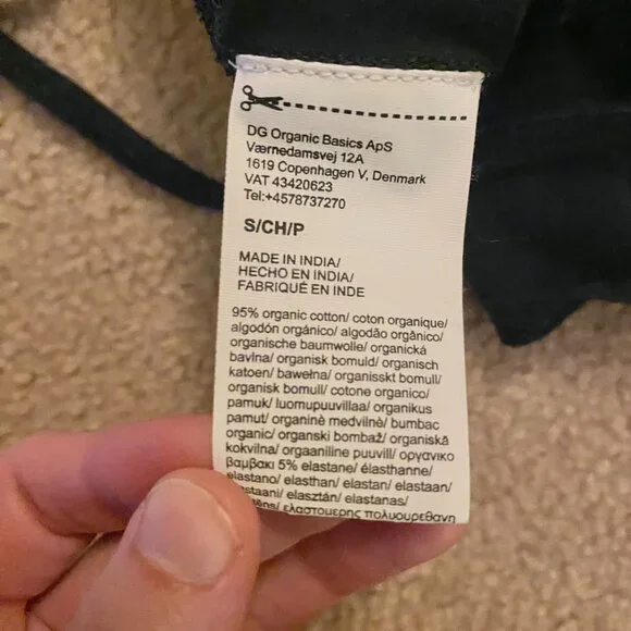 Organic Basics Core Singlet Women's S Black Sleeveless Tank Cropped Camisole - Picture 7 of 8